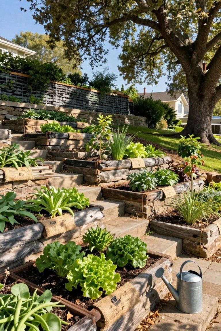 Tiered Raised Beds for Sloped Yards