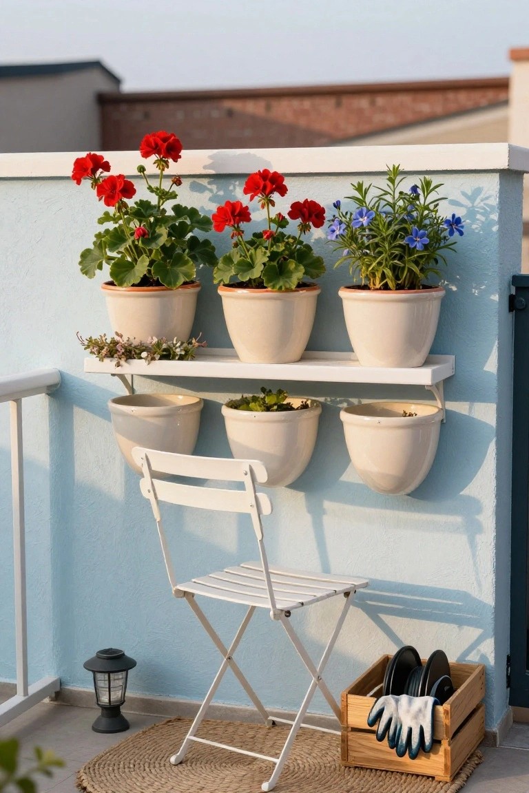 Wall Shelves Help Maximize Tiny Outdoor Spaces