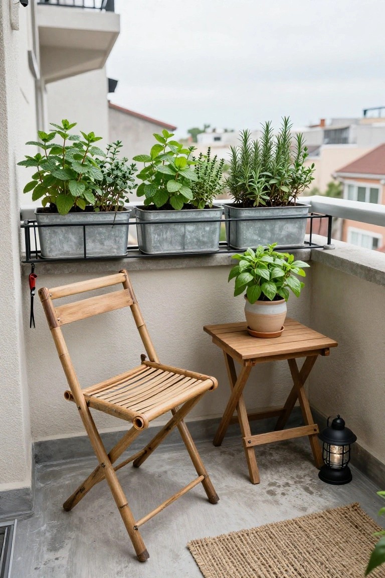 Balcony Railing Herb Troughs