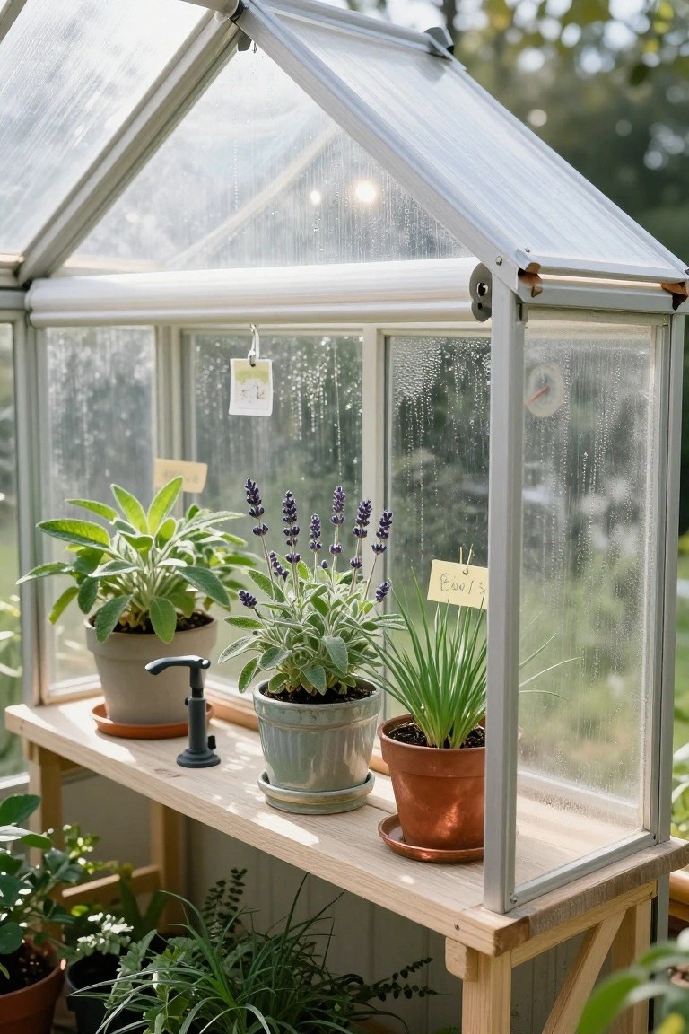 Mini Greenhouse Cabinet for Balcony Herbs
