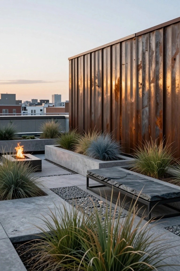 Long Trough Planters Keep Small Rooftops Organized